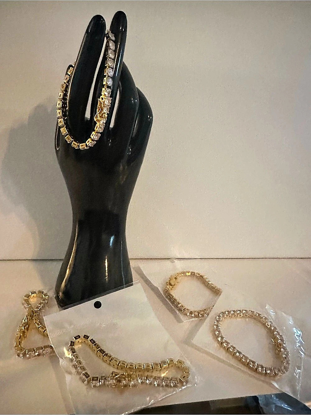 Gold-Tone Crystal Link Necklace